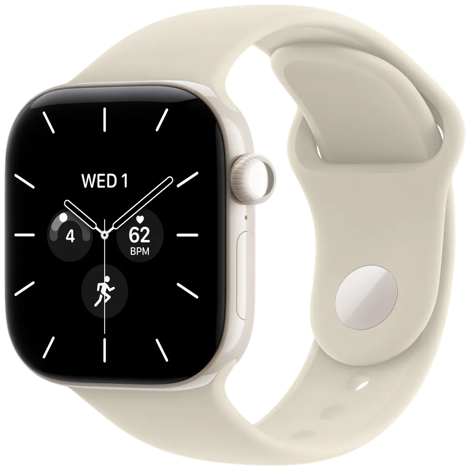 Apple Watch Ceramic Series 12 42mm in Pearl White, Front view