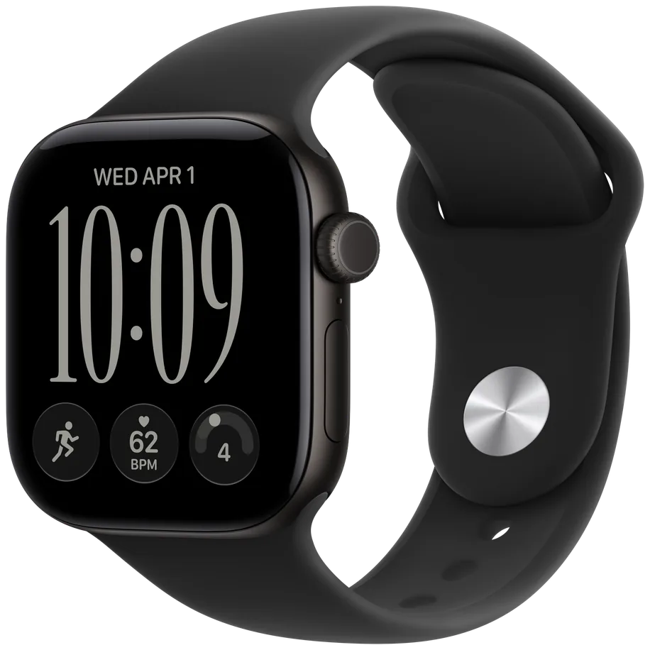 Apple Watch Series 12 42mm in Black, Front view