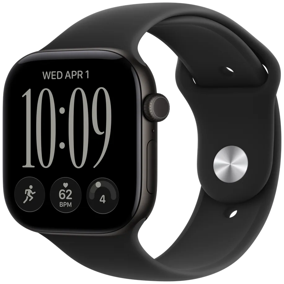 Apple Watch Series 12 46mm in Black, Front view