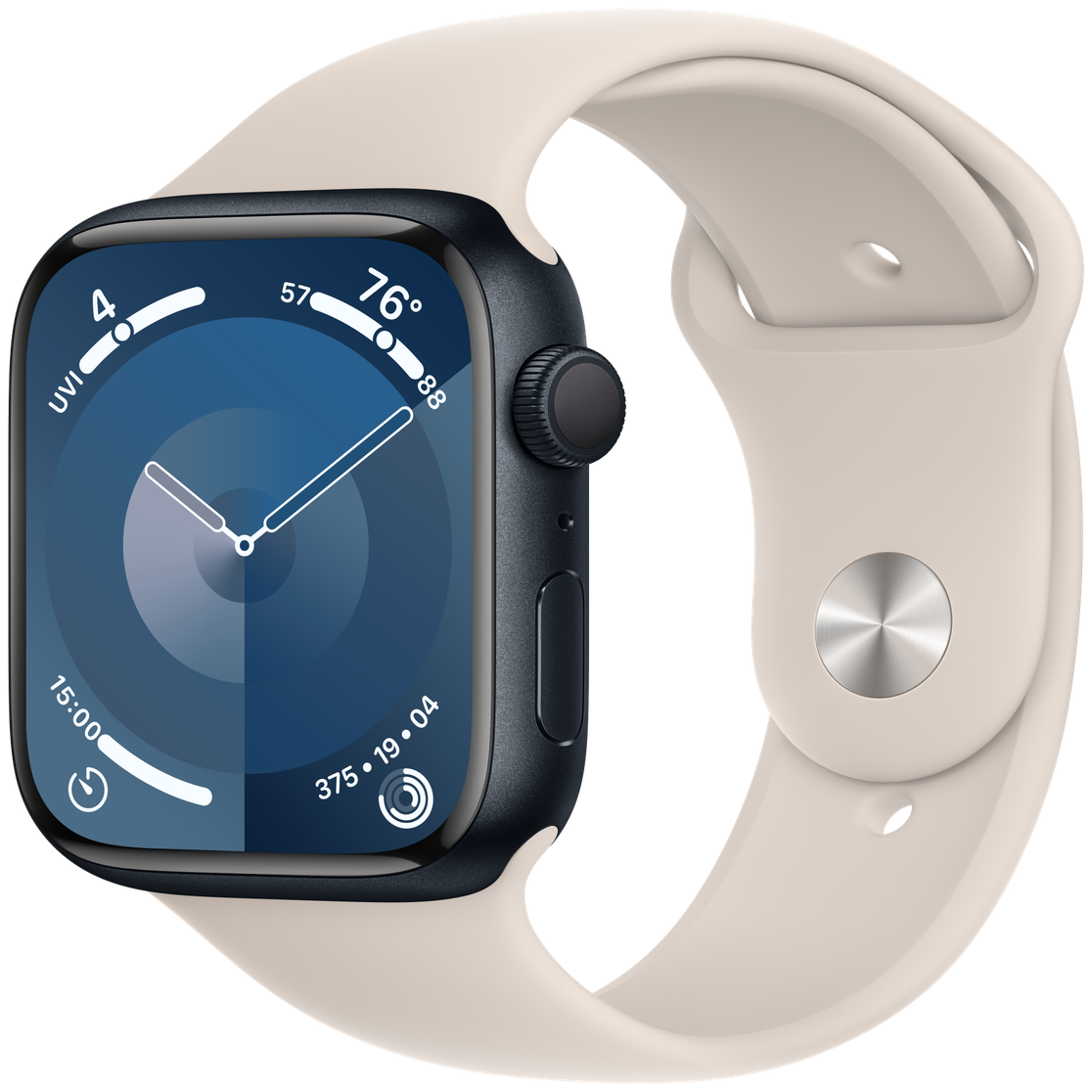 Apple Watch Series 9 45mm en Medianoche, vista Front