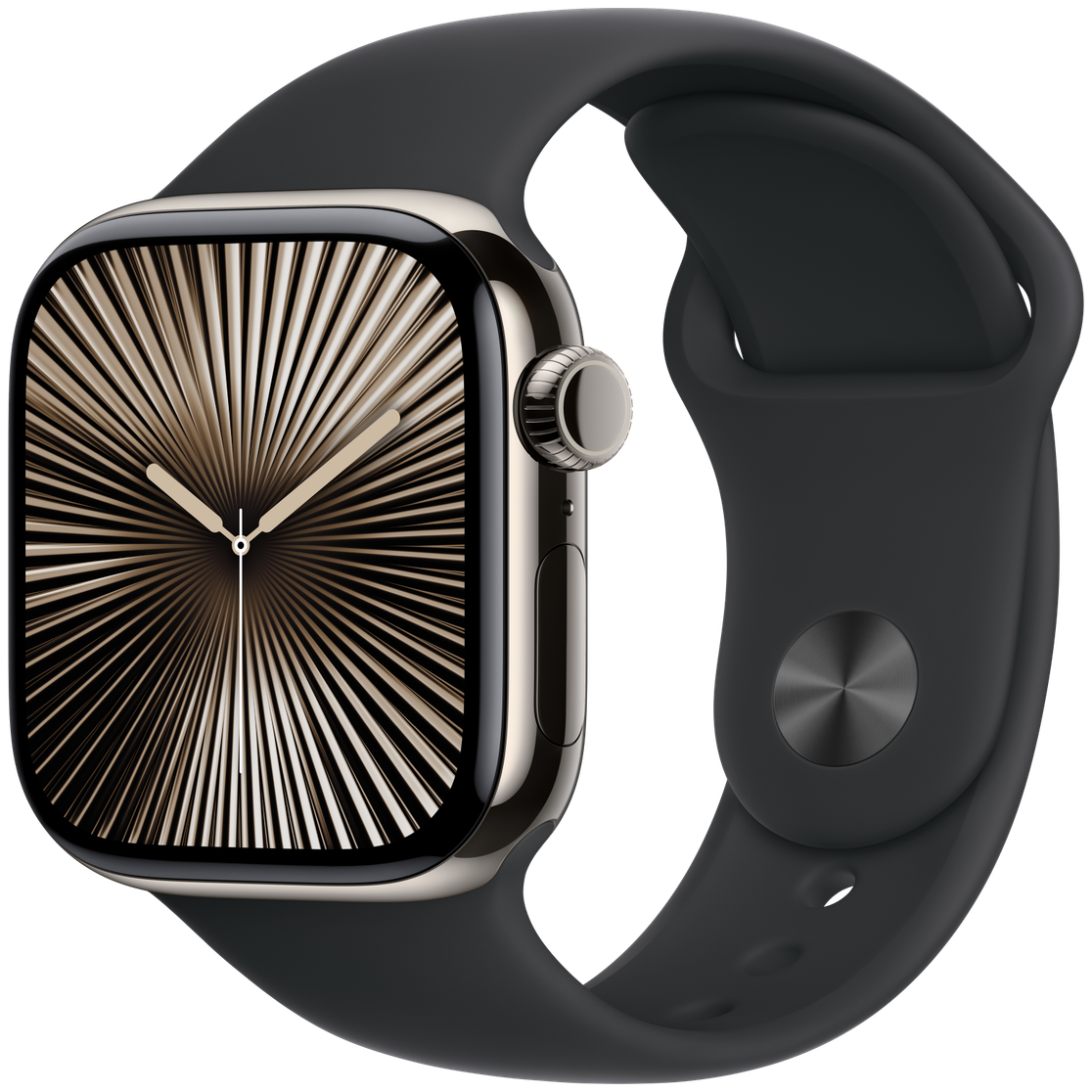 Apple Watch Titanium Series 10 42mm in Natural Titanium, Front view