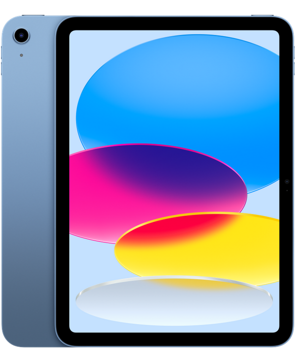 iPad A16 en Azul, vista Front + Back