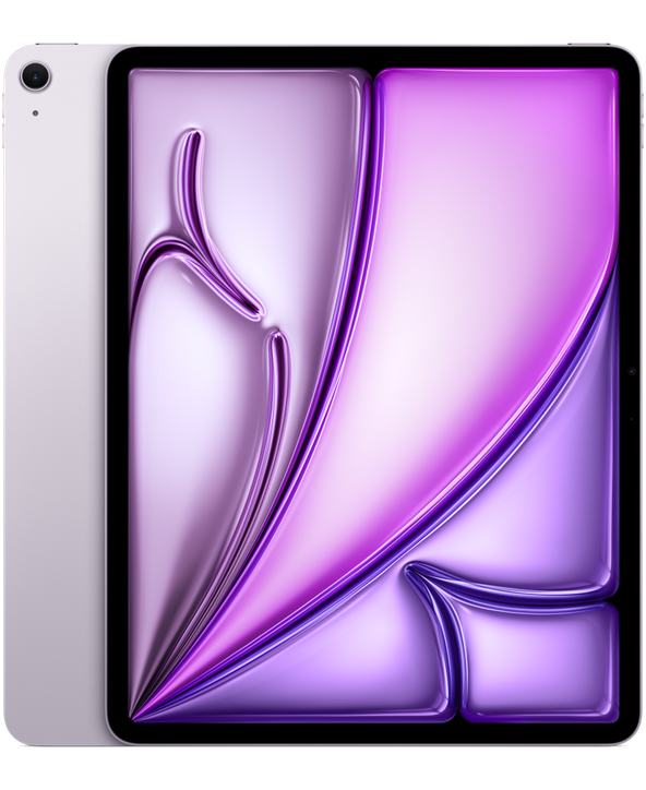 iPad Air 13 M2 in Purple, front and back view