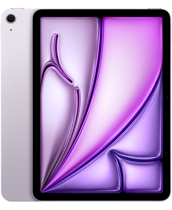 iPad Air 11 M2 in Purple, front and back view