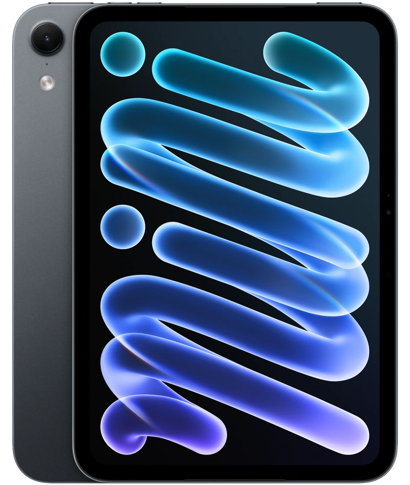 iPad mini A20 Pro in Midnight, Front + Back view