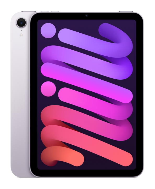 iPad mini A17 Pro in Purple, front and back view