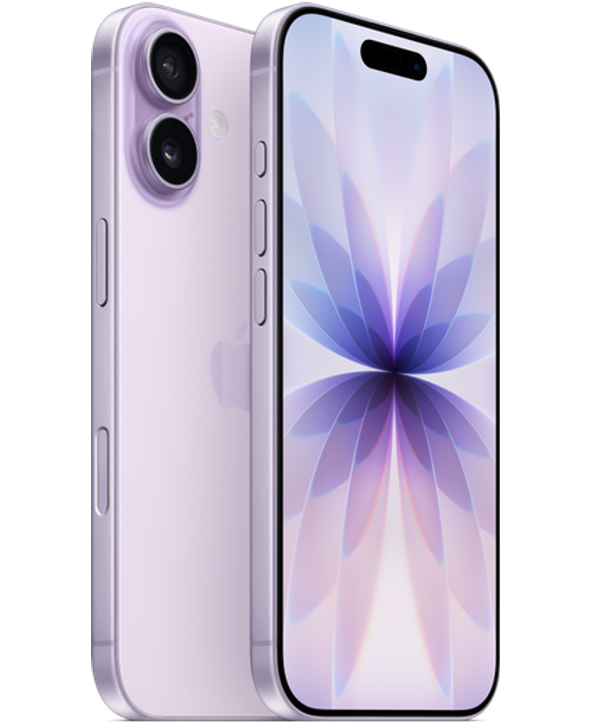 iPhone 17 in Lavender, Front + Back view