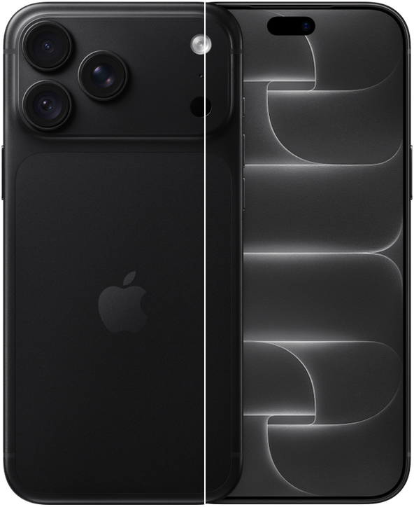 iPhone 18 Pro Max in Black, Front + Back view