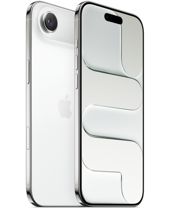 iPhone Air in Cloud White, front and back view