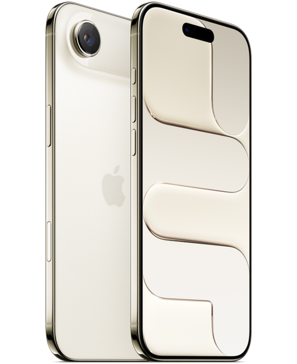 iPhone Air in Light Gold, front and back view