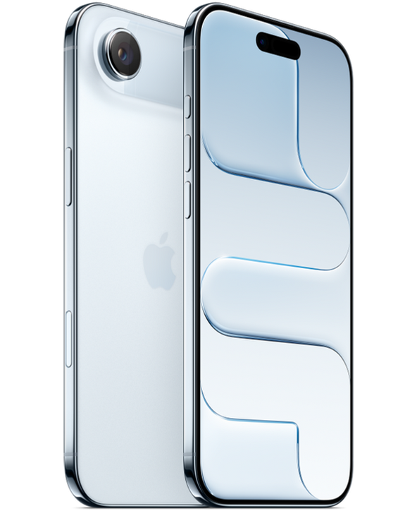 iPhone Air in Sky Blue, Front + Back view