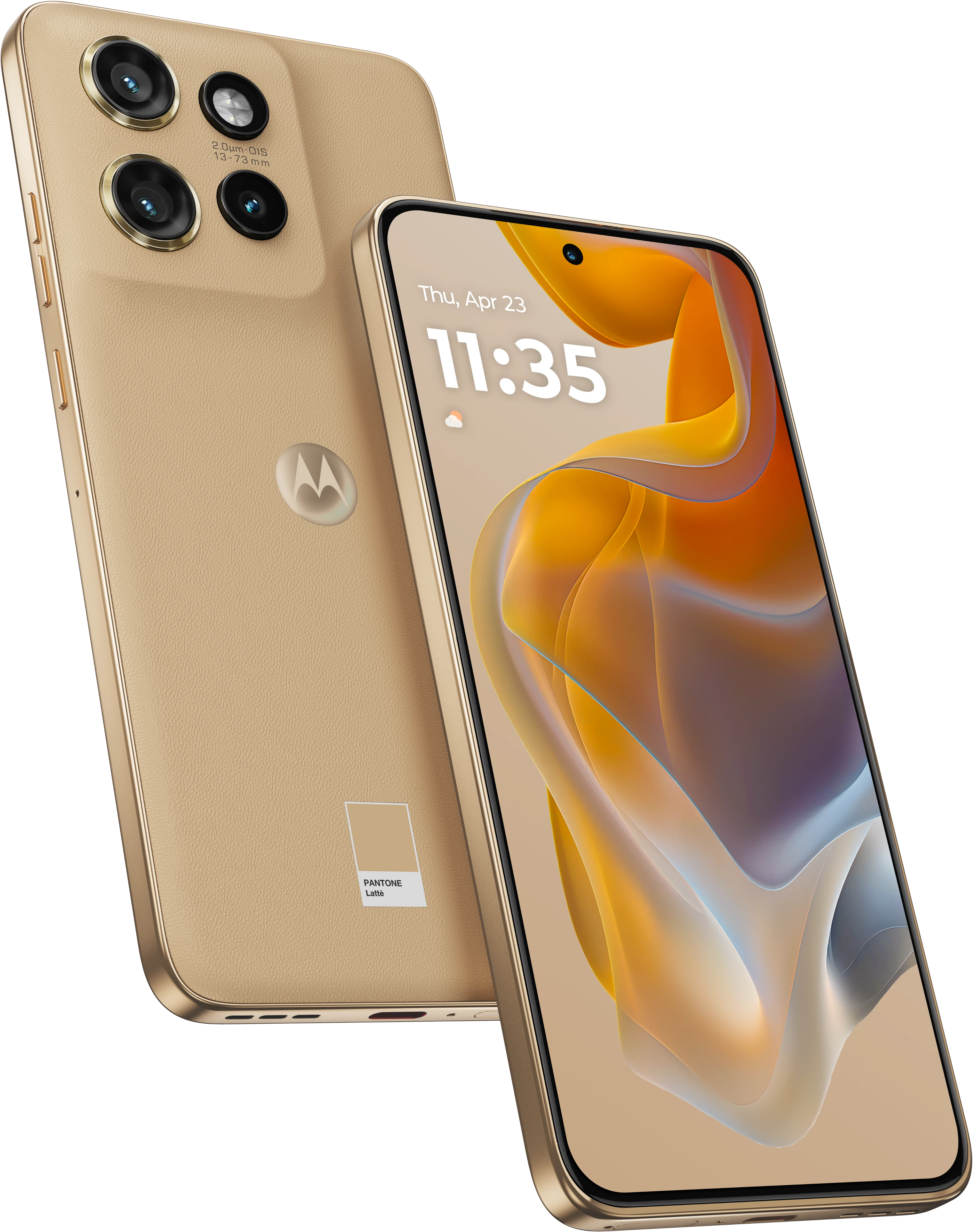 edge 50 neo in PANTONE latte, front and back view