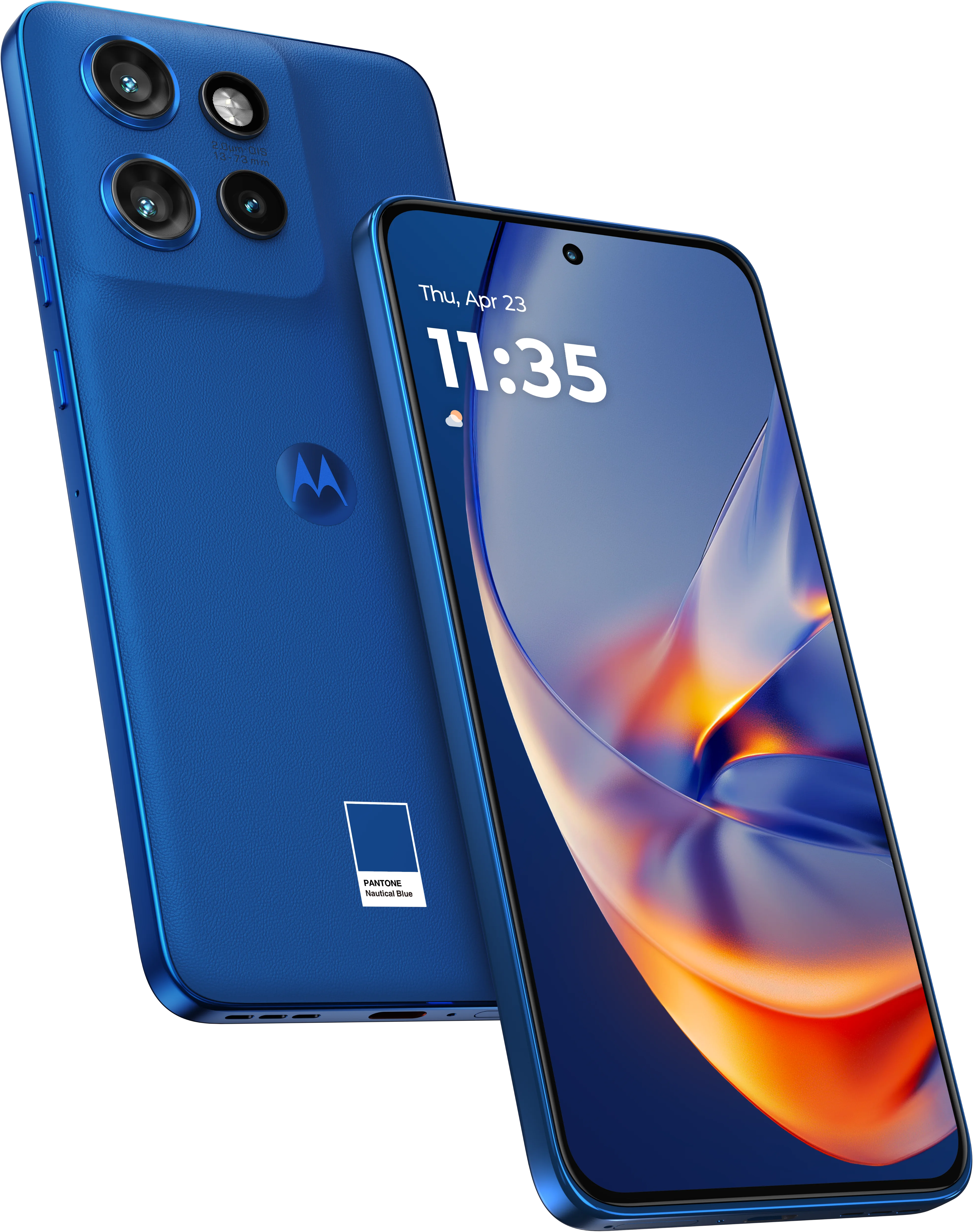 edge 50 neo en PANTONE Nautical Blue, vista Front + Back