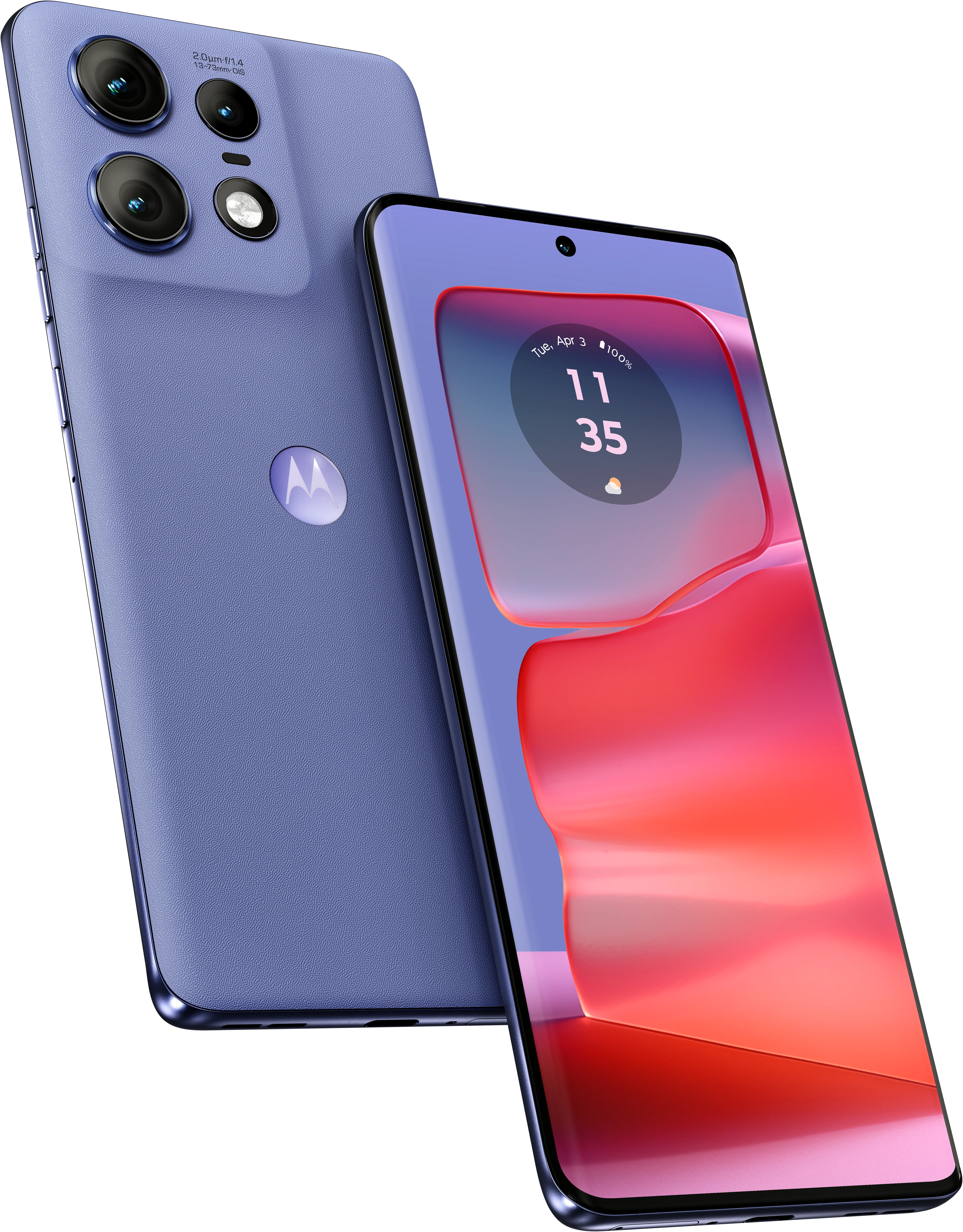 edge 50 pro in Luxe Lavendar, front and back view