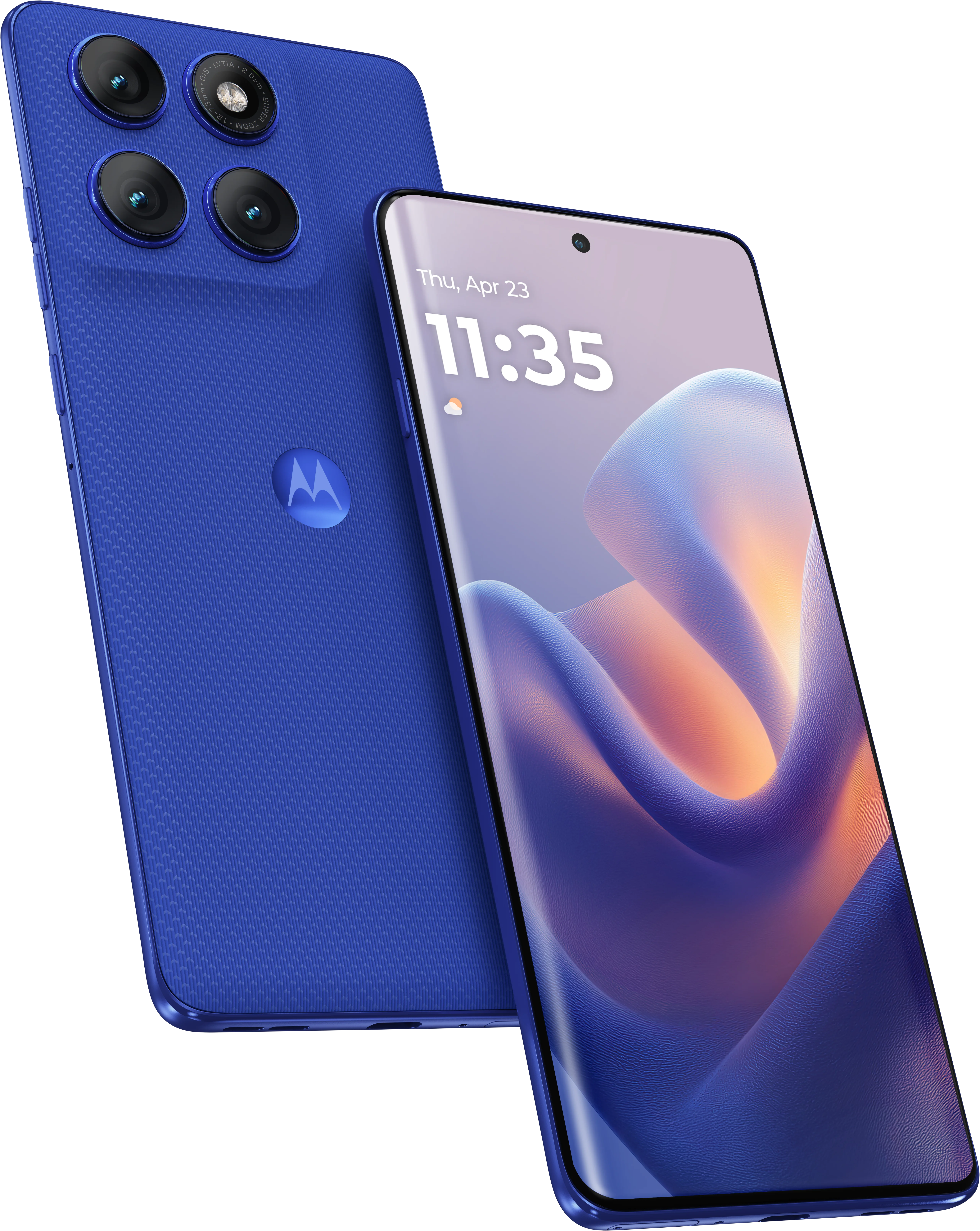 edge 60 pro in PANTONE dazzling Blue, front and back view