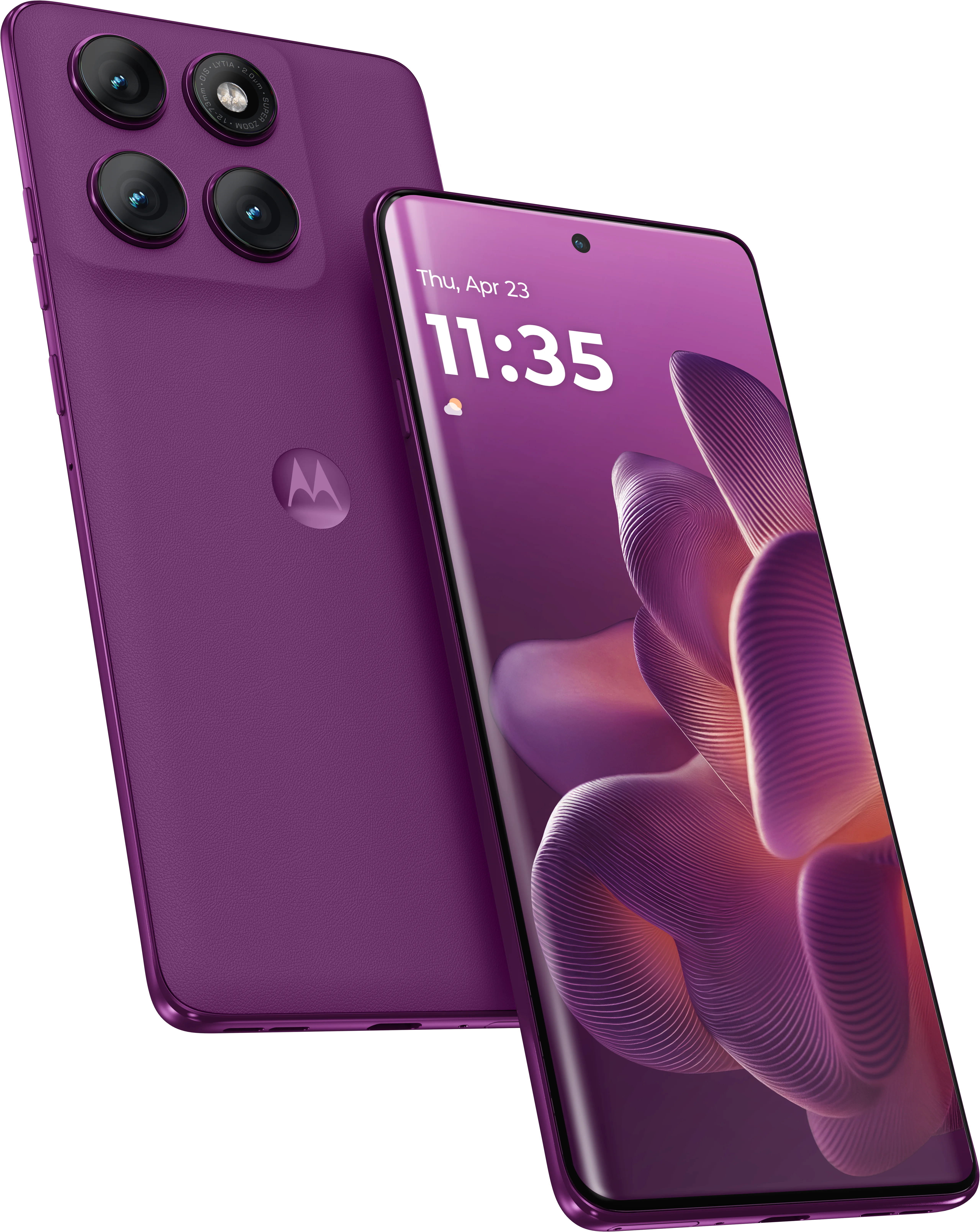 edge 60 pro in PANTONE sparkling Grape, front and back view