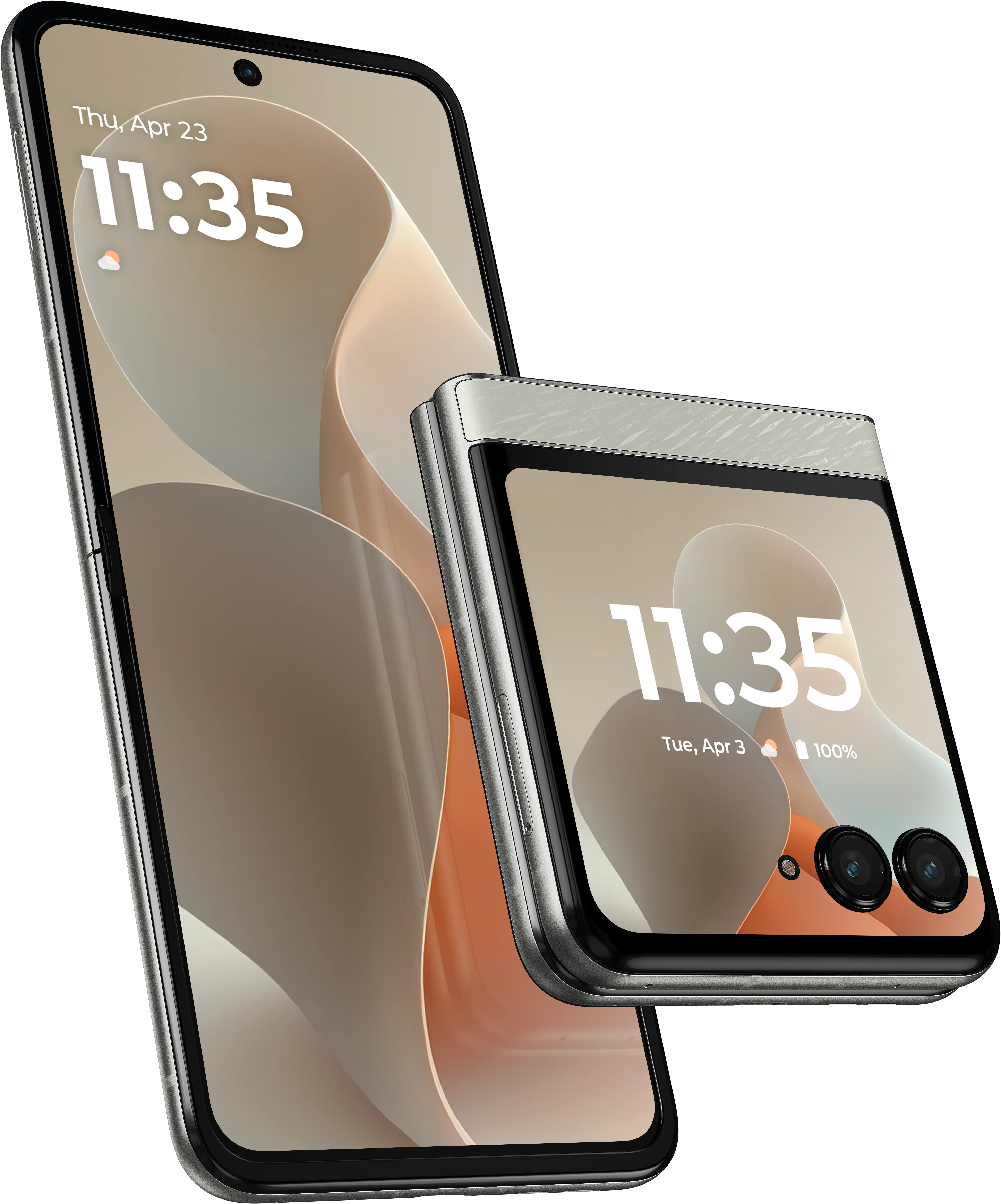 razr in Lightest Sky, front and back view