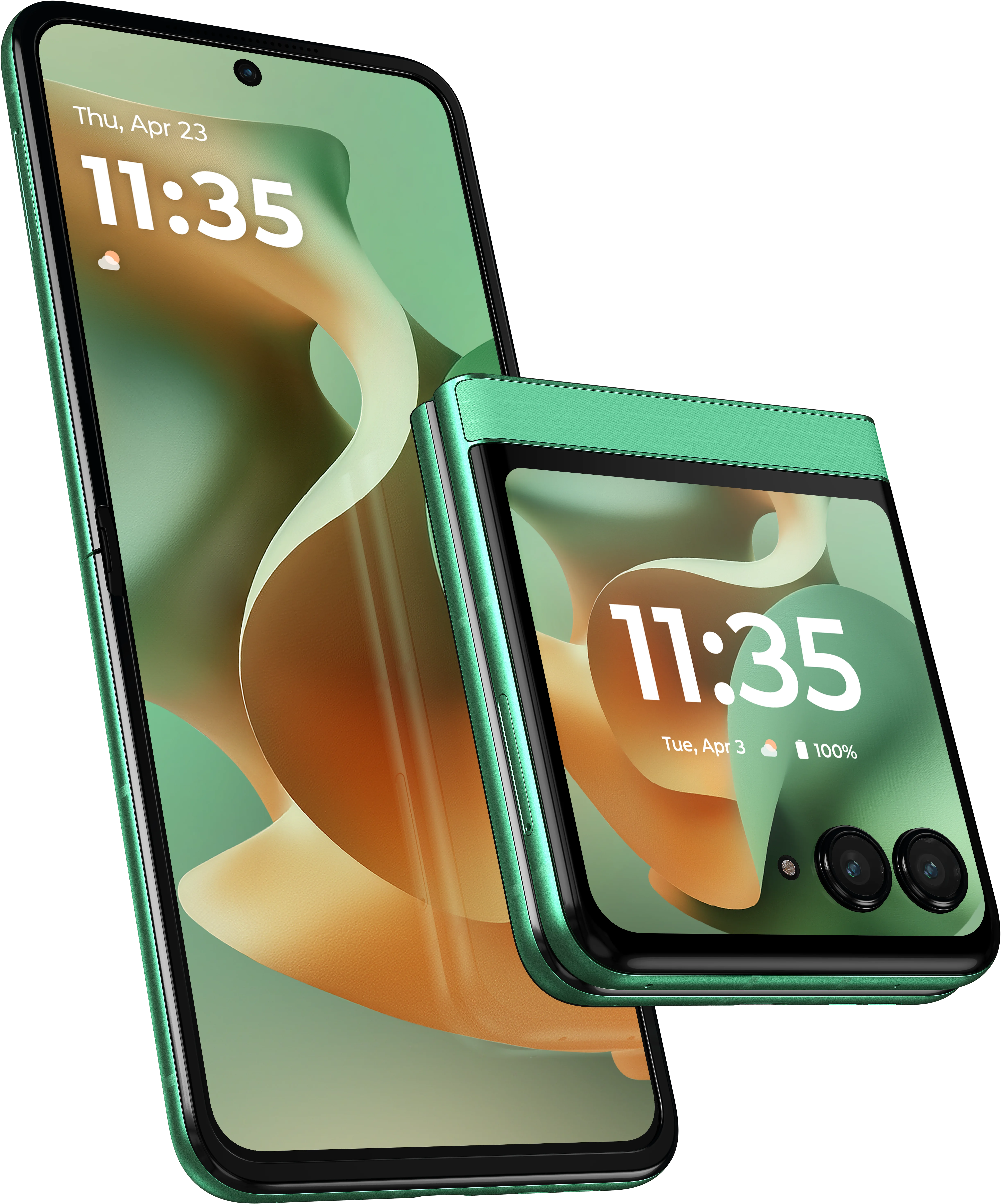 razr in Spring Bud, front and back view