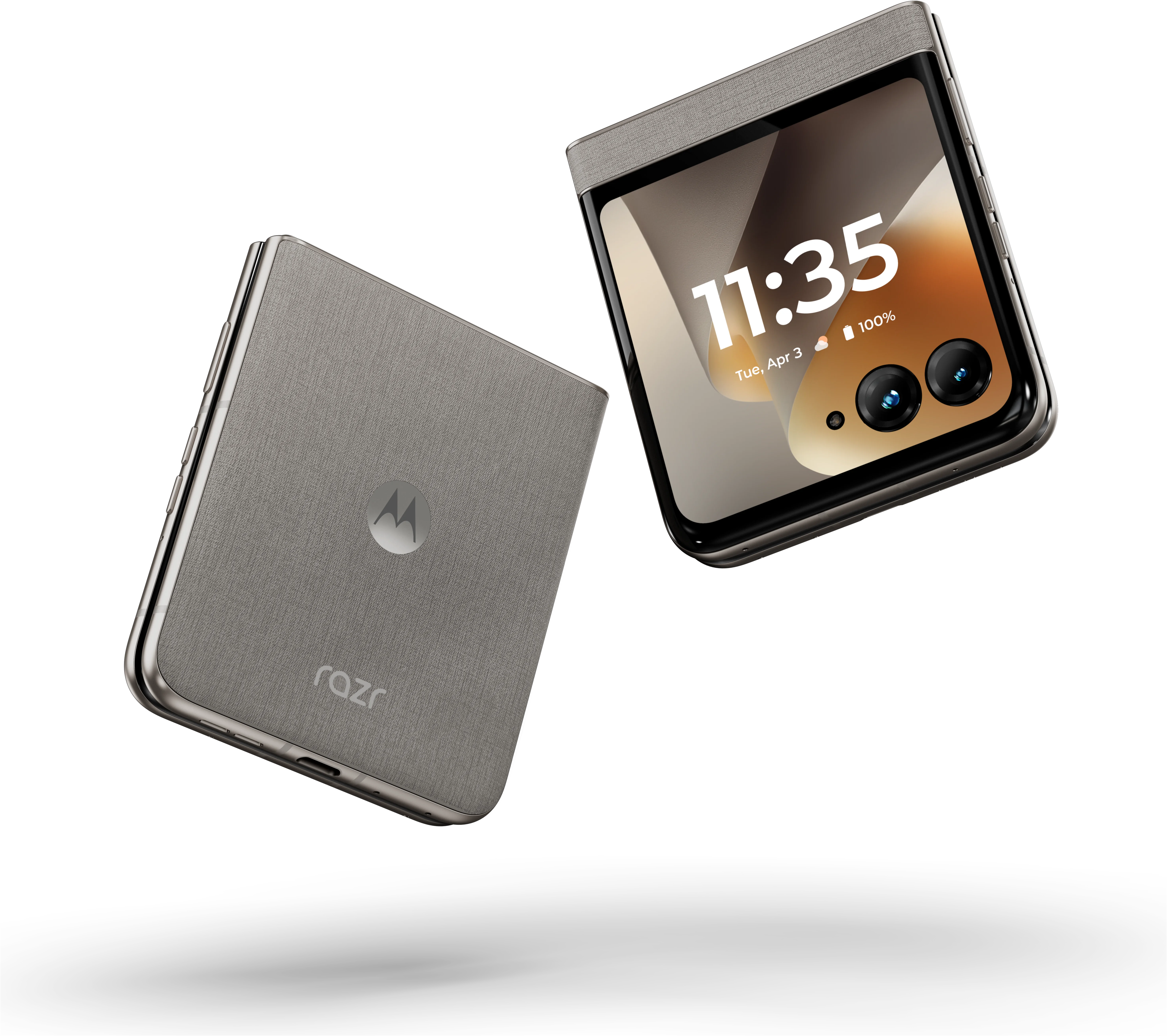 razr in Hematite, front and back view