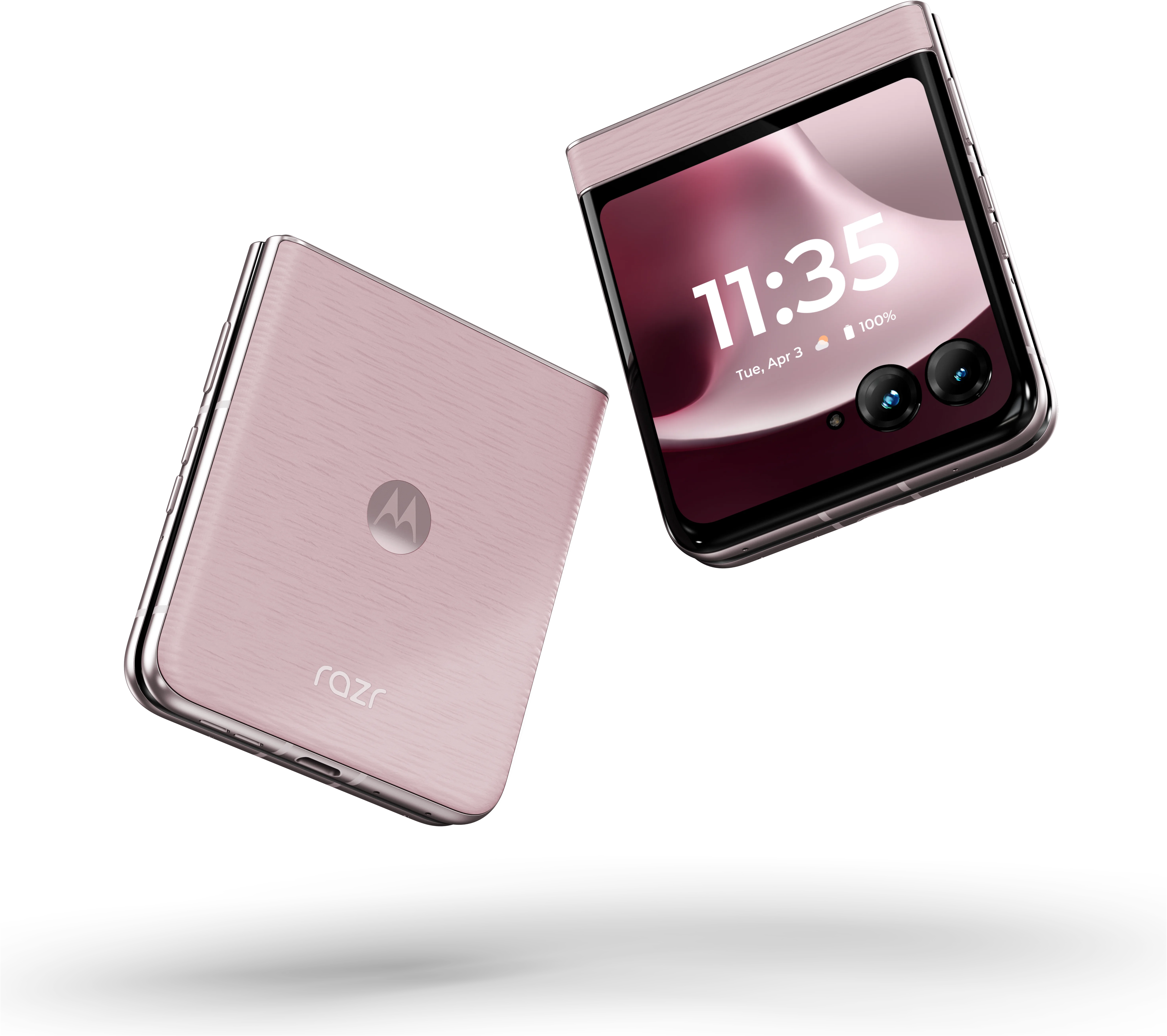 razr in Violet Ice, front and back view
