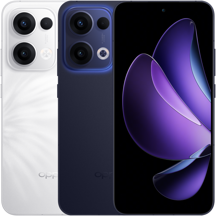 Reno13 in Plume White, Front + Back view