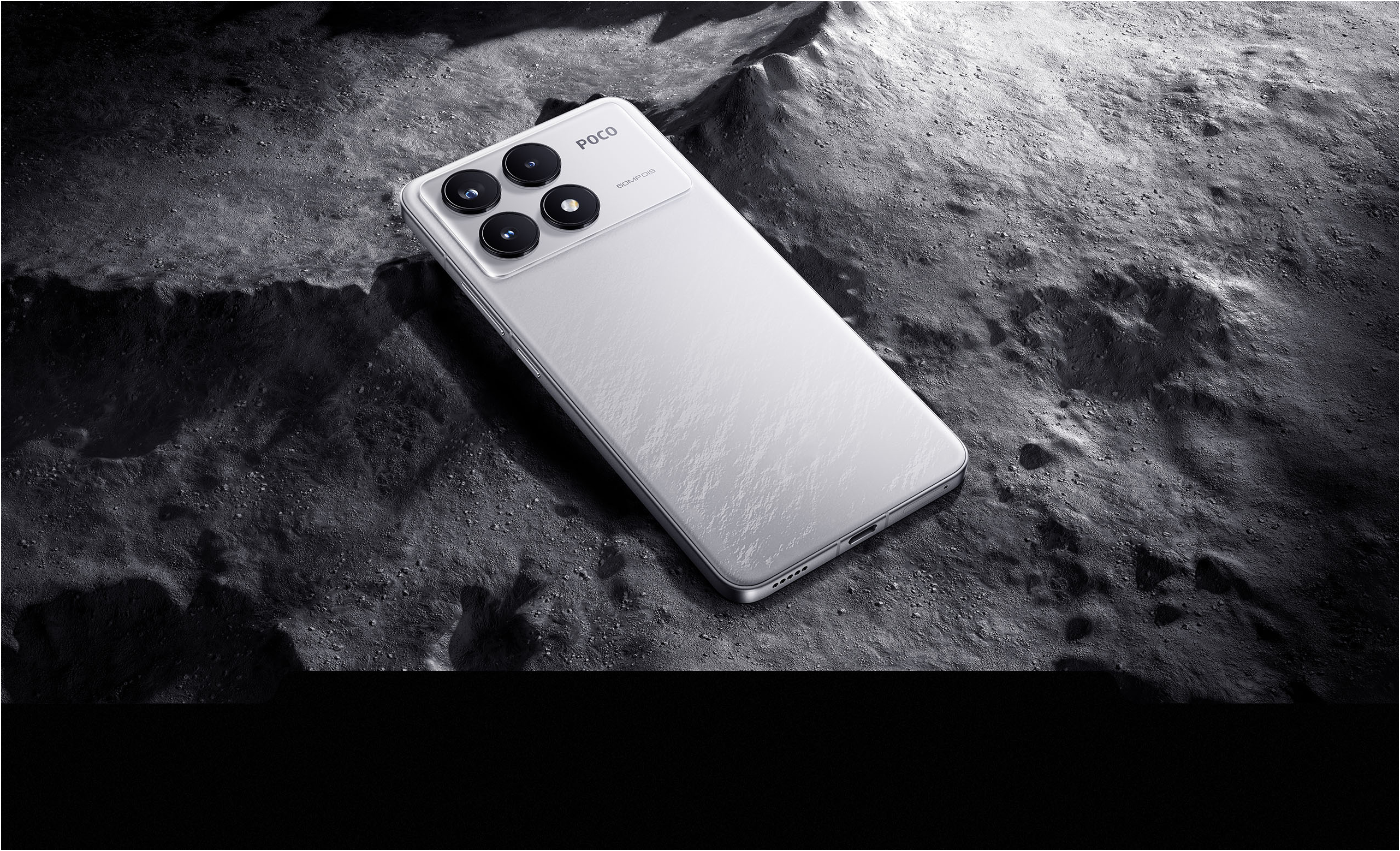POCO F6 Pro in White, front and back view