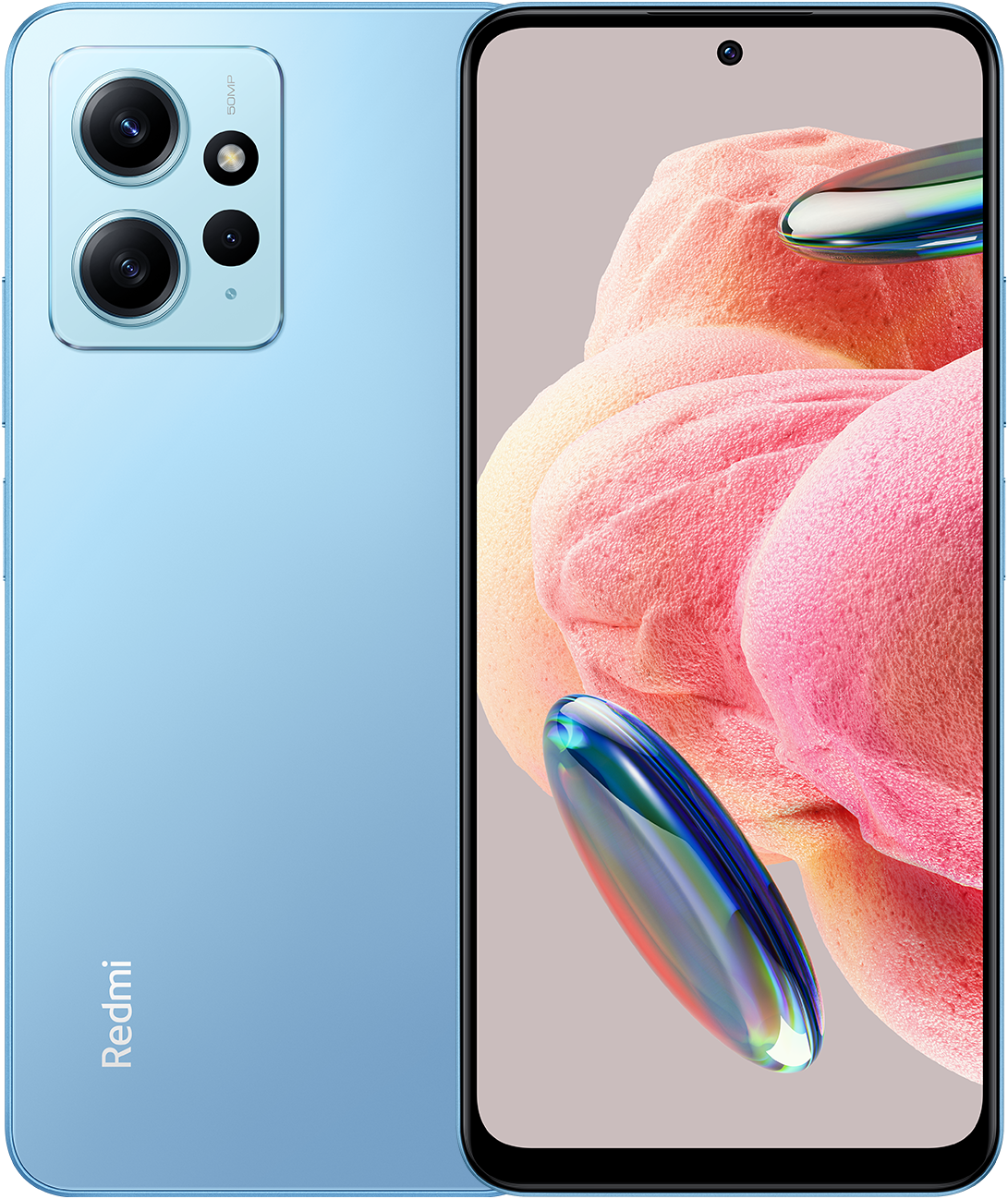 Note 12 in `redmi-note-12`, Front + Back view