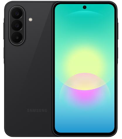 Galaxy A27 in Black, Front + Back view