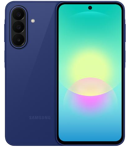 Galaxy A27 in Blue, front and back view
