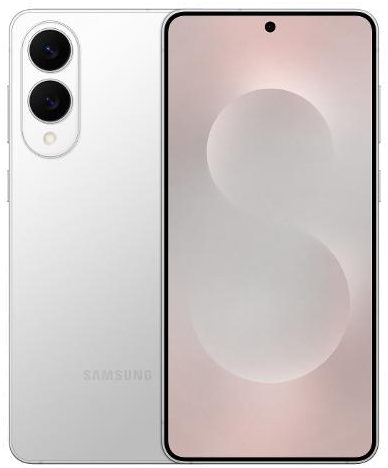 Galaxy S25 Edge in Titanium Silver, Front + Back view