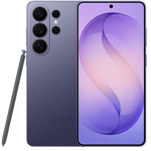 Galaxy S26 Ultra in Cobalt Violet, Front + Back view