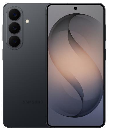 Galaxy S26 in Black, front and back view