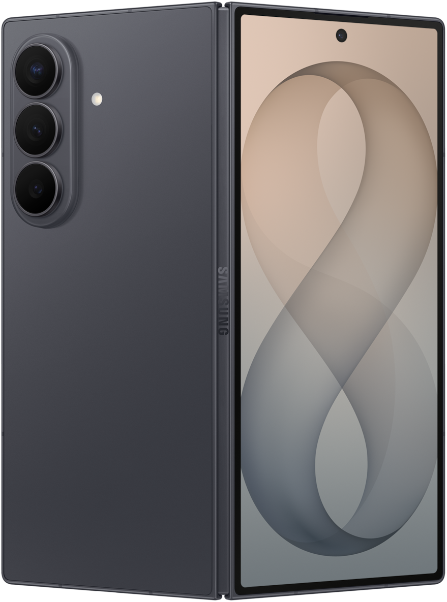 Galaxy Z Fold8 Ultra in Graphite, flex cover and back view