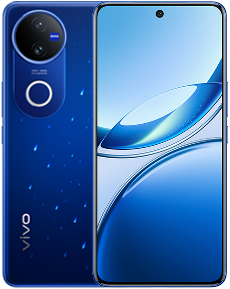 vivo V50 in Starry Blue, front and back view