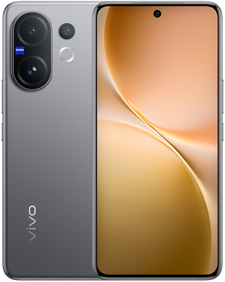vivo V60 in Gray, front and back view