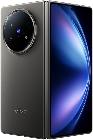 vivo X Fold5 in Gray, front and back view