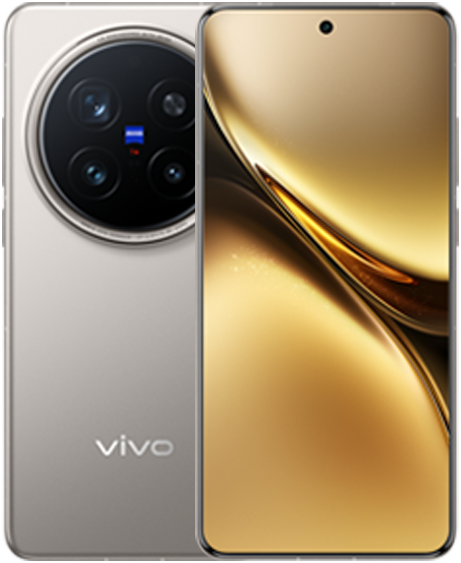 vivo X200 Pro in Titanium, front and back view