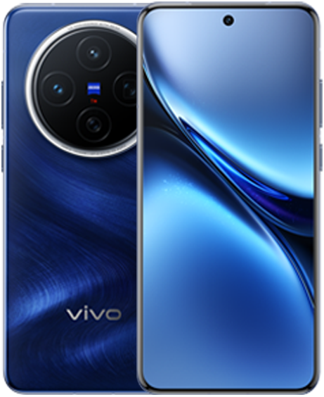 vivo X200 in Blue, front and back view