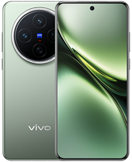 vivo X200 in Green, front and back view