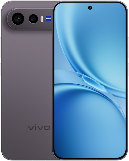 vivo X300 FE in Noir Black, front and back view