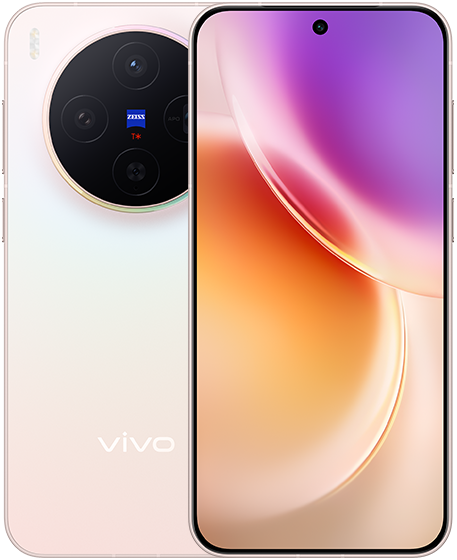vivo X300 in Pink, front and back view