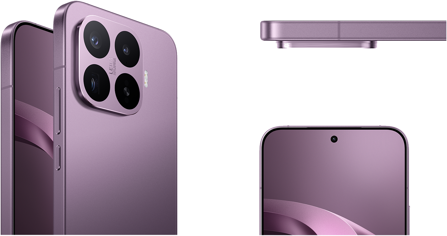 Xiaomi 17T Pro in Deep Violet, front and back view